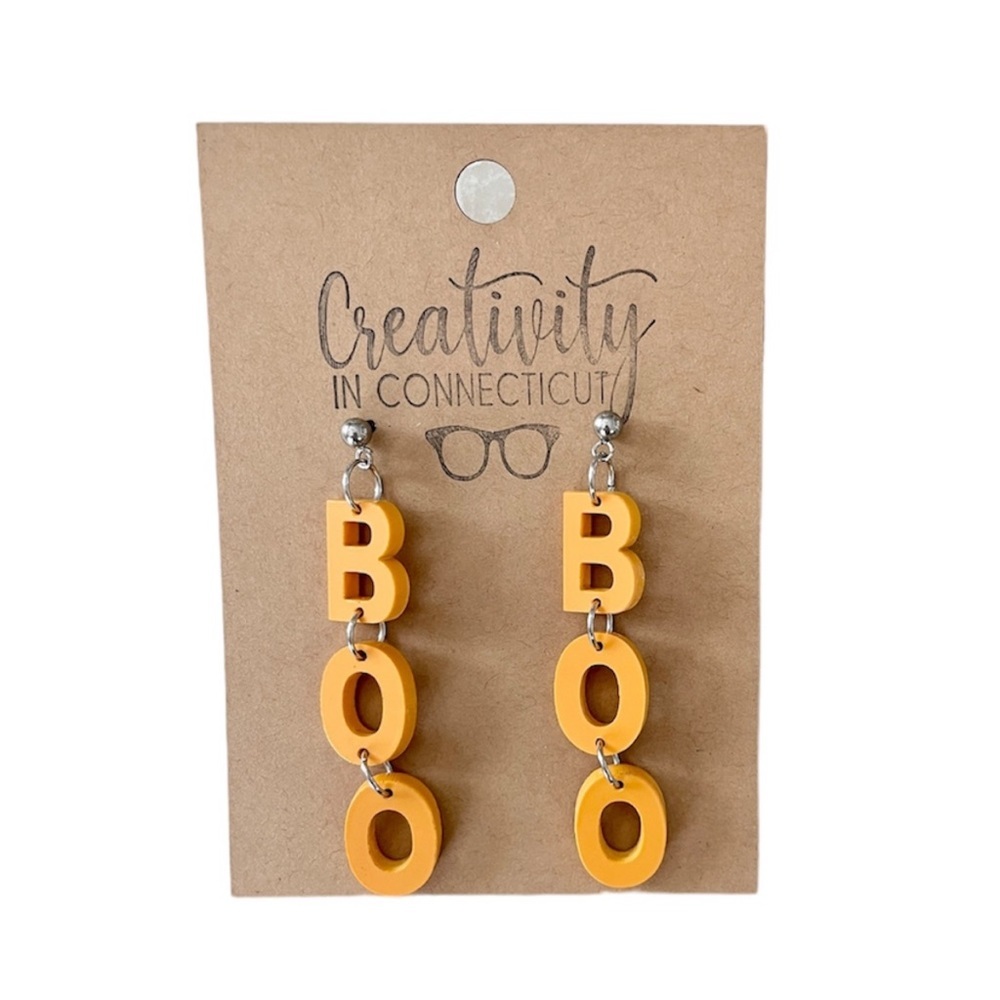 ✨👻 BNWT - Handmade Halloween BOO Earrings 👻✨